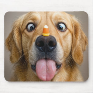 Golden Retriever mit Candy Corn Mousepad