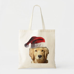 Golden Retriever mit einem Weihnachtshut Tragetasche