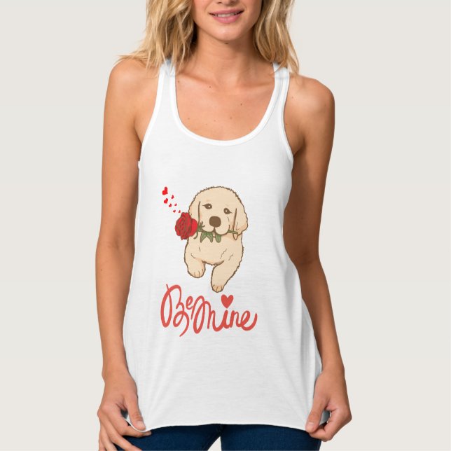 Golden Retriever mit einer Rose. Seid mein Tank Top (Vorderseite)