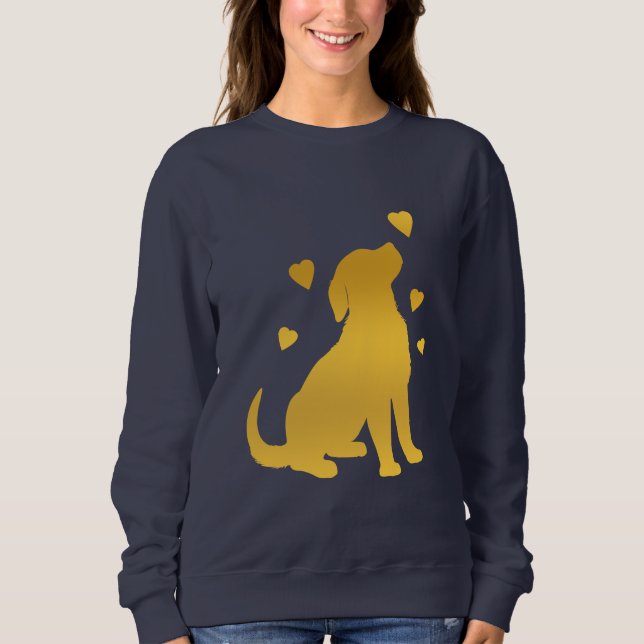 Golden retriever mit Herzen Sweatshirt (Vorderseite)
