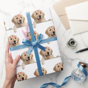 Golden Retriever mit Lipstick Kisses Geschenkpapier
