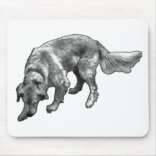Golden Retriever mit lustiger Manga-Punkt-Kunst Mousepad