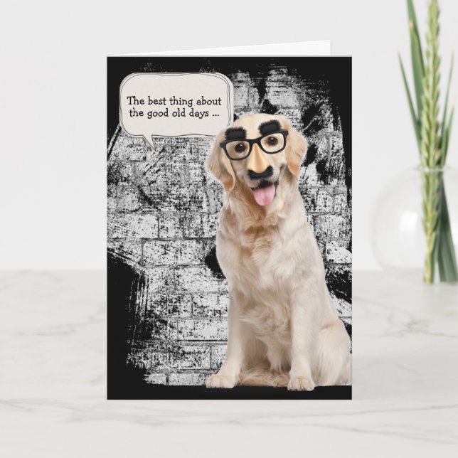Golden Retriever mit lustiger Maske Geburtstag Karte (Vorderseite)