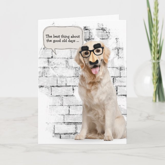Golden Retriever mit lustiger Maske Geburtstag Karte (Vorderseite)
