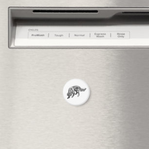 Golden Retriever mit Manga-Dot-Vibe Magnet