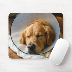 Golden Retriever mit medizinischem Halskragen Mousepad