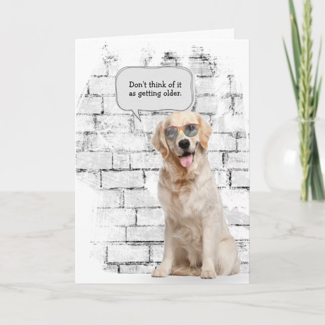 Golden Retriever mit Sonnenbrille Geburtstag Karte (Vorderseite)