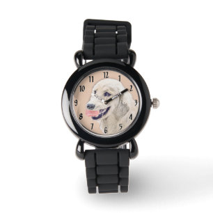 Golden Retriever mit Tennis Ball Malerei Hund Kuns Armbanduhr
