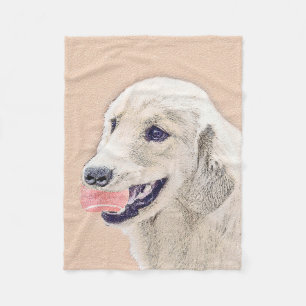 Golden Retriever mit Tennis Ball Malerei Hund Kuns Fleecedecke