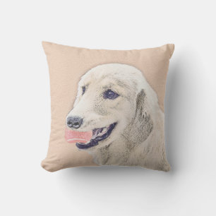 Golden Retriever mit Tennis Ball Malerei Hund Kuns Kissen
