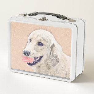 Golden Retriever mit Tennis Ball Malerei Hund Kuns Metall Brotdose