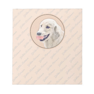 Golden Retriever mit Tennis Ball Malerei Hund Kuns Notizblock