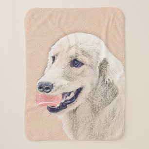 Golden Retriever mit Tennis Ball Malerei Hund Kuns Sherpadecke