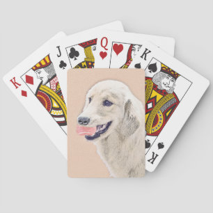 Golden Retriever mit Tennis Ball Malerei Hund Kuns Spielkarten