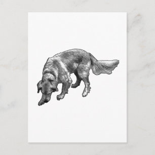 Golden Retriever mit verspieltem Manga-Punkt Postkarte