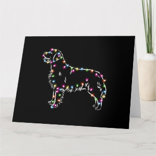 Golden Retriever mit Weihnachtslicht Frohe Weihnac Karte