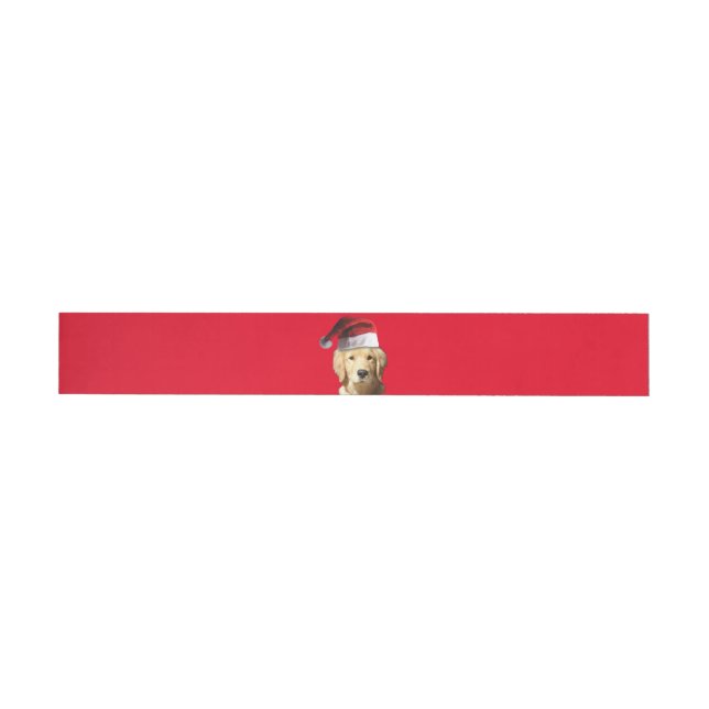 Golden Retriever mit Weihnachtsmann Rundum-Adressaufkleber (Person)