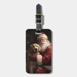 Golden Retriever mit Weihnachtsmann Weihnachten Gepäckanhänger