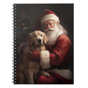 Golden Retriever mit Weihnachtsmann Weihnachten Notizblock