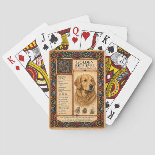 Golden Retriever, mittelalterliche Bestiarien-Kuns Spielkarten