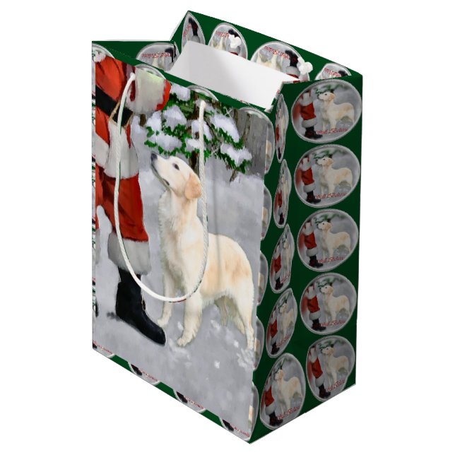 Golden Retriever Mittlere Geschenktüte (Rückseite Schrägansicht)