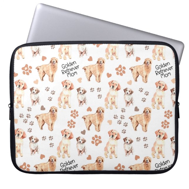 Golden Retriever Mom Pattern Laptopschutzhülle (Vorderseite)