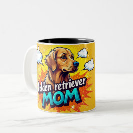 Golden Retriever Mom Pop Art Mug - Personalized Zweifarbige Tasse