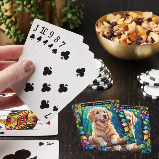 Golden Retriever Monogram Kids Old Maid Game Spielkarten (In Situ)