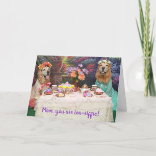 Golden Retriever Mother's Day Tea Party Karte