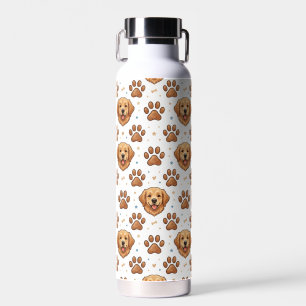 Golden Retriever Muster Süße Hundepfotenabdrücke Trinkflasche