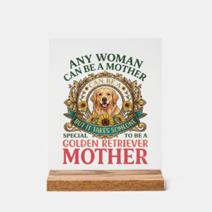 Golden Retriever Mutter Hund Sonnenblumen Bienen_1 Acrylschild