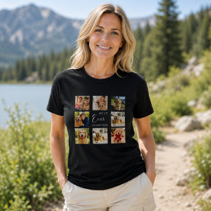Golden Retriever Mutter Mama Fotocollage schwarz T-Shirt