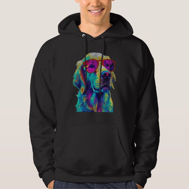 Golden Retriever Nerd Brillen Graphic for Hoodie (Vorderseite)