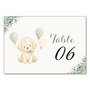Golden Retriever Neutrale Babyparty-Tischnummer  Tischnummer