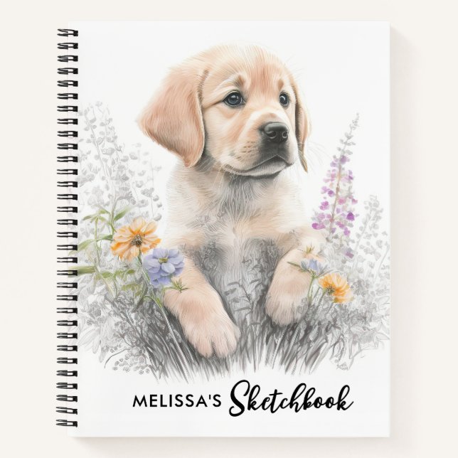 Golden Retriever Niedlicher Welpen Hund Haustier S Notizbuch (Vorderseite)