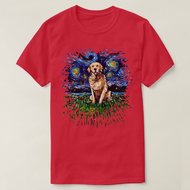 Golden Retriever Night Version T-Shirt (Design vorne)