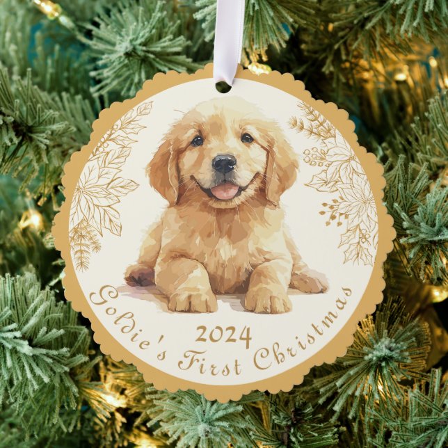 Golden Retriever Ornament Karte (Insitu (Baum))