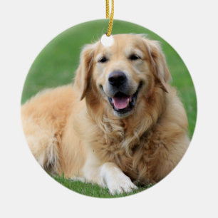 Golden Retriever Ornement de Noël Circle personnal
