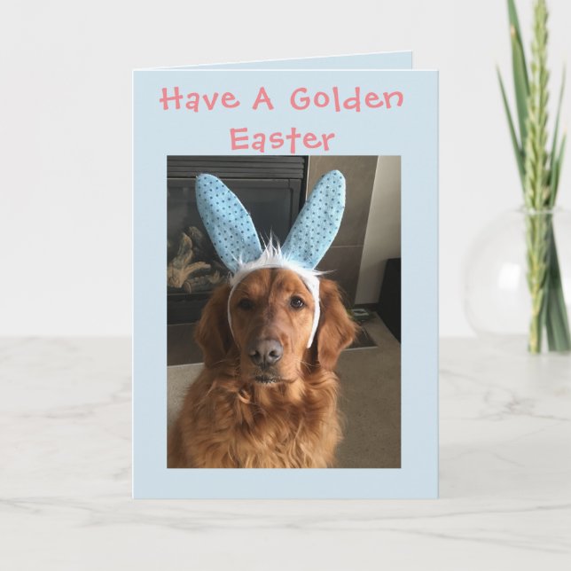 Golden retriever Ostern Feiertagskarte (Vorderseite)