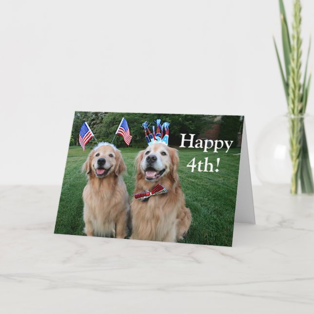 Golden Retriever Outdoor Independence Day Karte (Vorderseite)