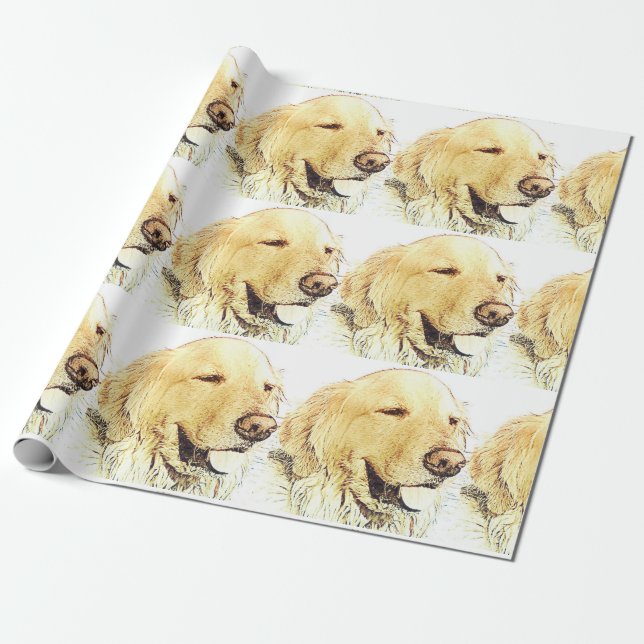 Golden retriever-Packpapier Geschenkpapier (Ungerollt)