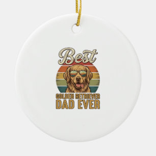 Golden Retriever Papa Ever Vintage Sonnenuntergang Keramik Ornament