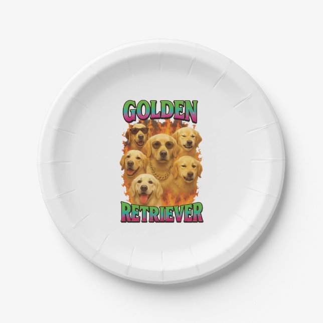Golden Retriever  Pappteller (Vorderseite)