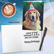 Golden Retriever & Partyhut mit Alles Gute zum Geb