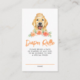 Golden Retriever Peach Diaper Raffle Game Begleitkarte
