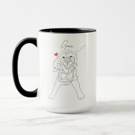 Golden Retriever Pet Line Art with Name Tasse