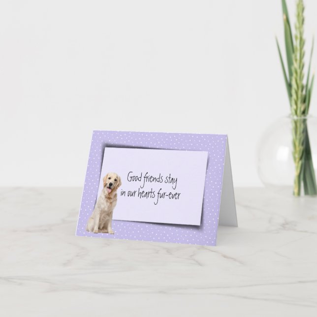 Golden Retriever Pet Loss Beileid Karte (Vorderseite)