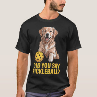 Golden Retriever Pickleball Platz Hund Welpe T-Shirt