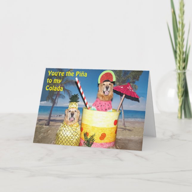 Golden Retriever Piña Colada Freundlichkeit Karte (Vorderseite)