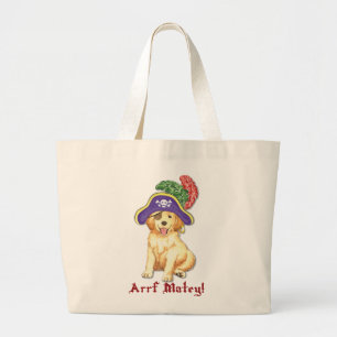Golden Retriever Pirate Jumbo Stoffbeutel